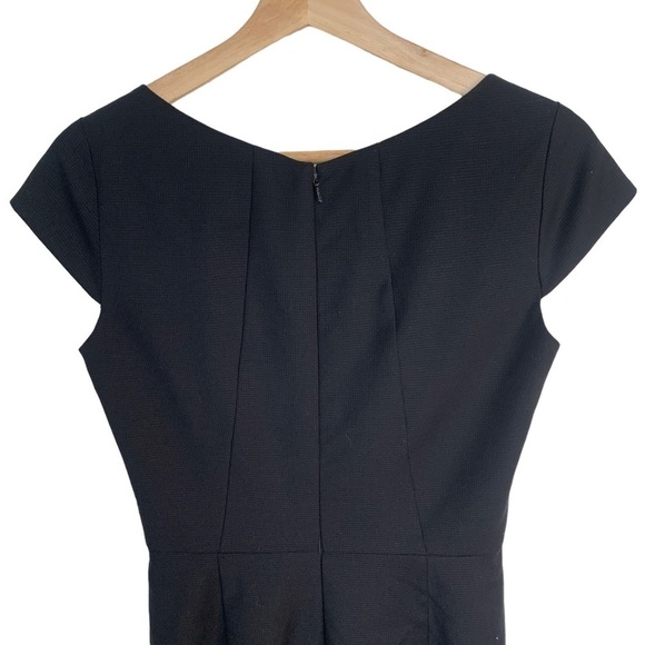 REISS Huxley Tailored Dress Black Wool Blend Cap Sleeve Square Neck Women’s Sz 4 - Picture 6 of 12